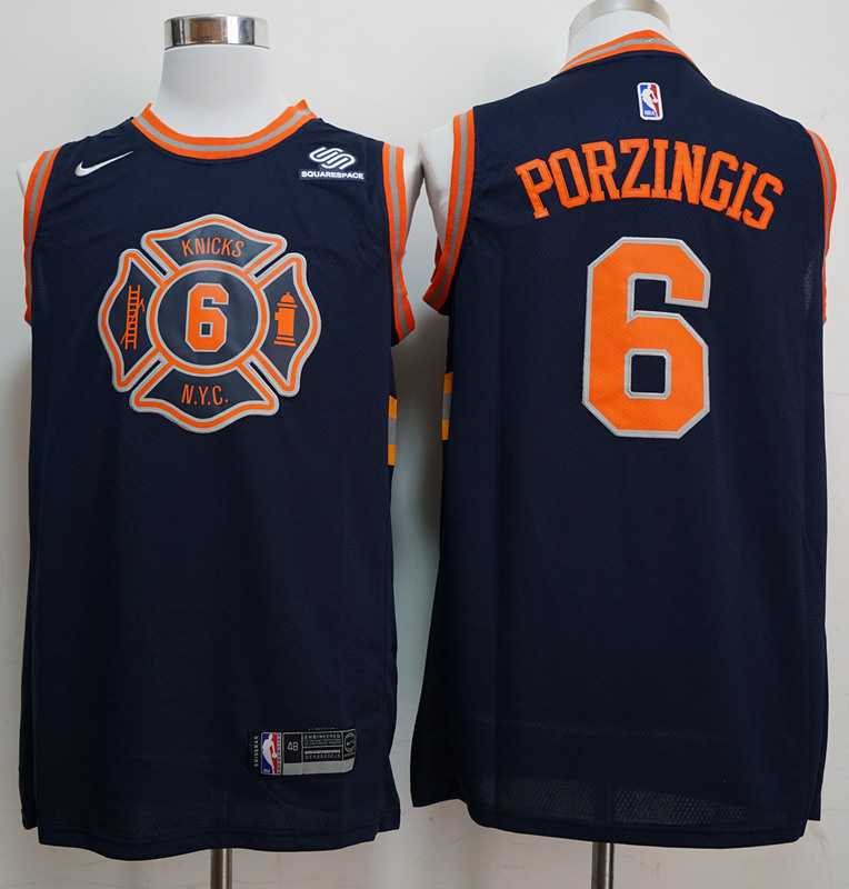 Knicks 6 Kristaps Porzingis Navy City Edition Nike Swingman Jersey,We sell and wholesale Knicks 6 Kristaps Porzingis Navy City Edition Nike Swingman Jersey on line form chian!
